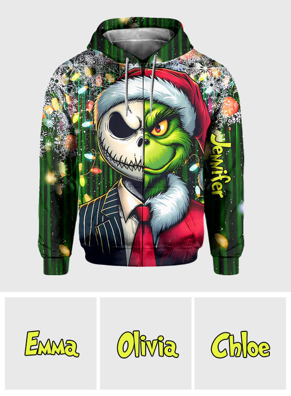 Personalized Grinch All-Over Shirt Custom Gift for Christmas