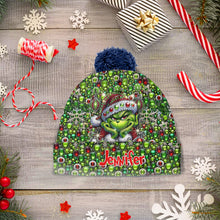 Load image into Gallery viewer, Personalized Grinch Beanie Hat Custom Name Christmas Gift
