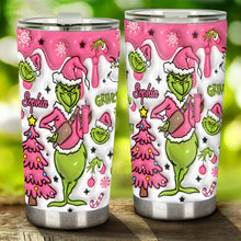Load image into Gallery viewer, Personalized Stainless Steel Grinch Tumbler with Name for Christmas
