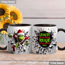 Load image into Gallery viewer, Personalized Christmas Accent Mug with Grinch Design for Holiday Gifts
