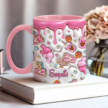 Load image into Gallery viewer, Personalized Pink Mouse Ears Accent Mug Custom Name Gift for Birthday
