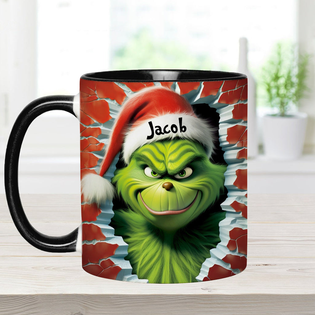 Personalized Grinch Accent Mug Custom Name Birthday Gift