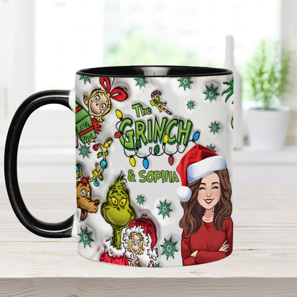Personalized Accent Mug Custom Name Grinch Design Gift for Christmas