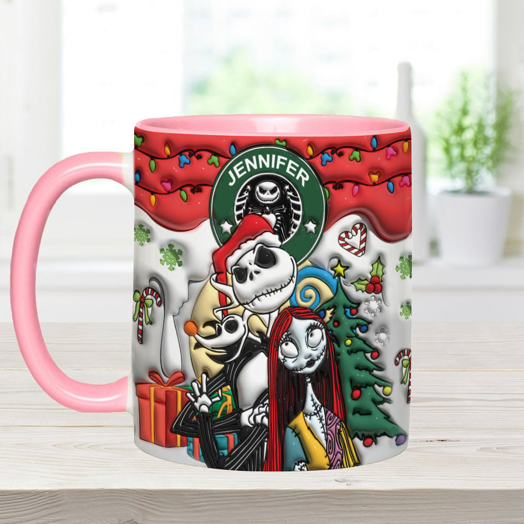 Personalized Nightmare Accent Mug Custom Name Gift for Halloween