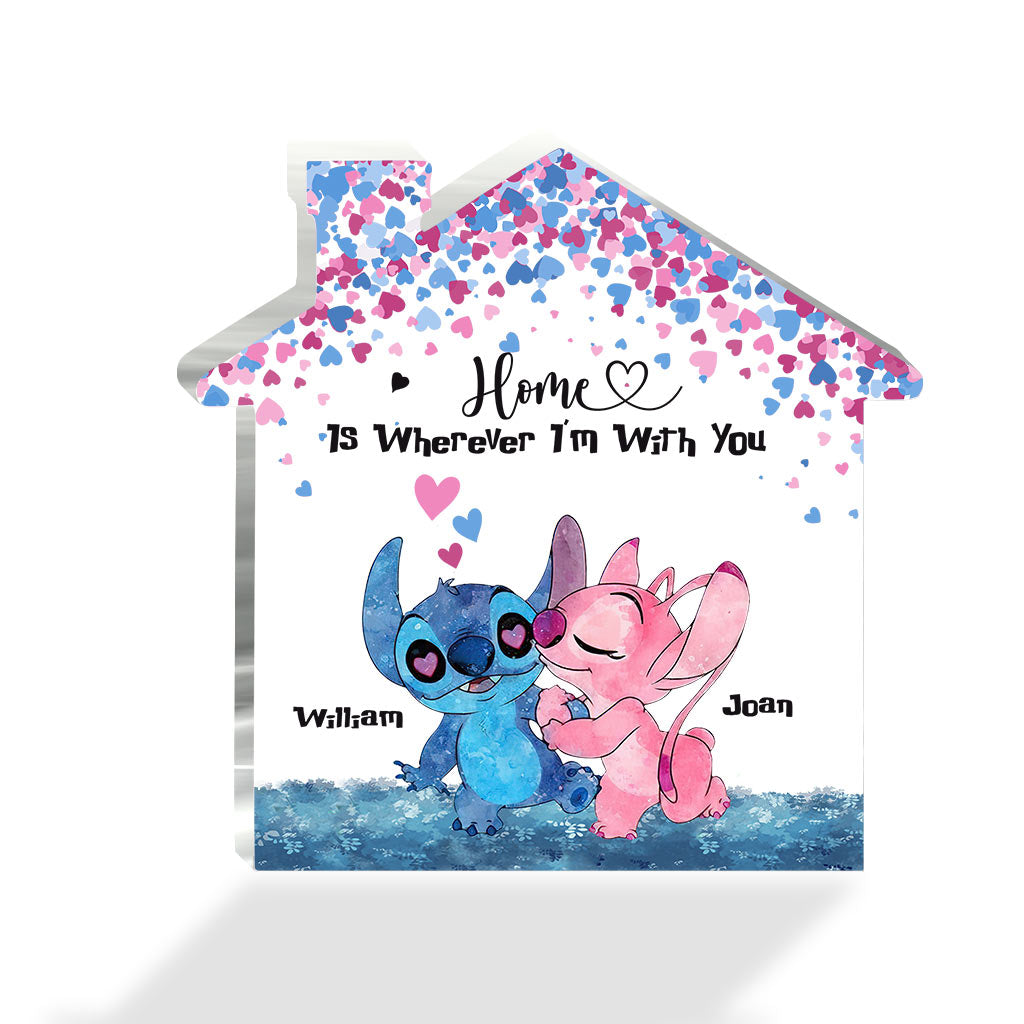 Personalized Couple Acrylic Plaque Gift Home Is Wherever I'm With You