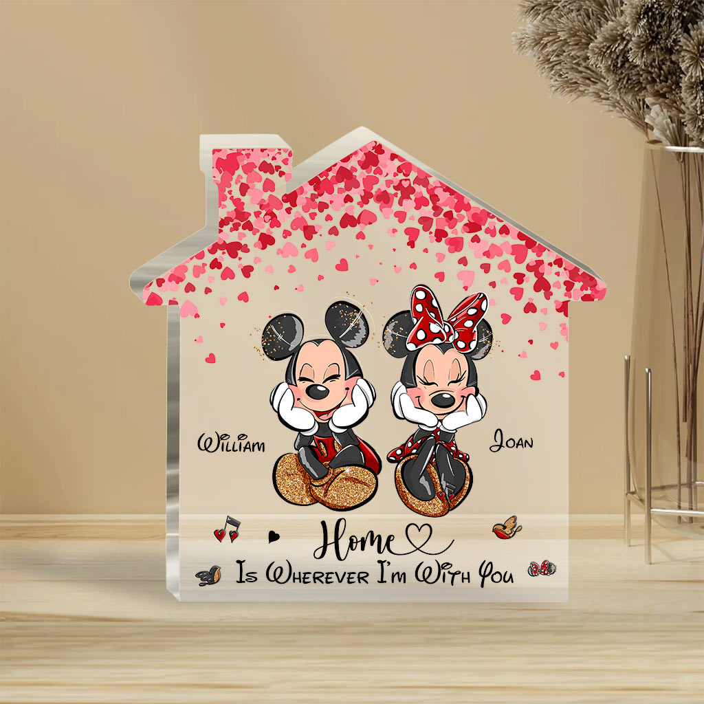 Personalized Home Is Wherever I'm With You Acrylic Plaque Gift for Couple