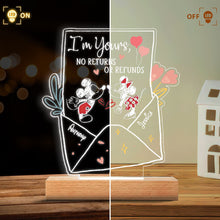 Load image into Gallery viewer, Personalized Couple Mouse Shaped Light Plaque Base with Custom Names Gift
