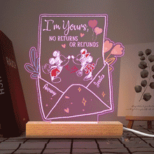 Load image into Gallery viewer, Personalized Couple Mouse Shaped Light Plaque Base with Custom Names Gift
