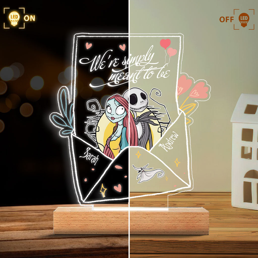 Personalized Nightmare Themed Couple Plaque Light Base Gift