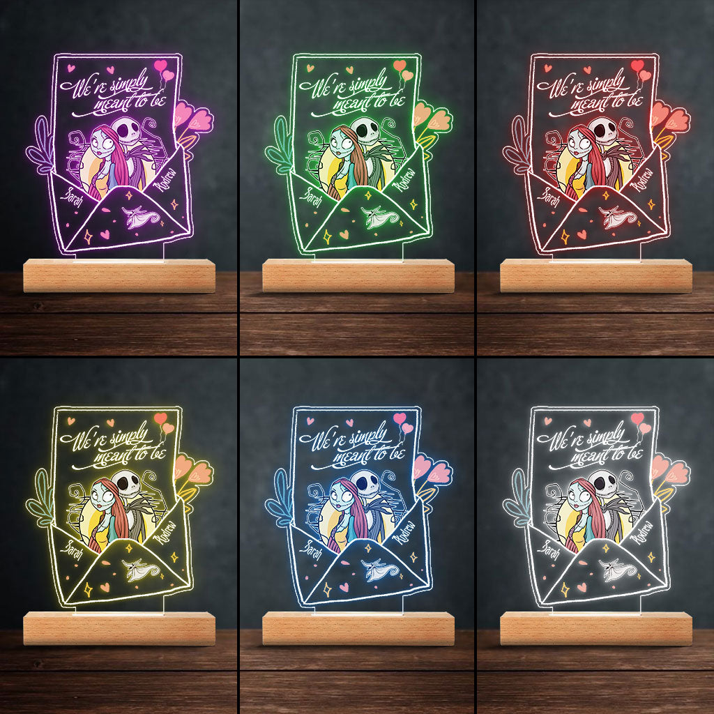 Personalized Nightmare Themed Couple Plaque Light Base Gift