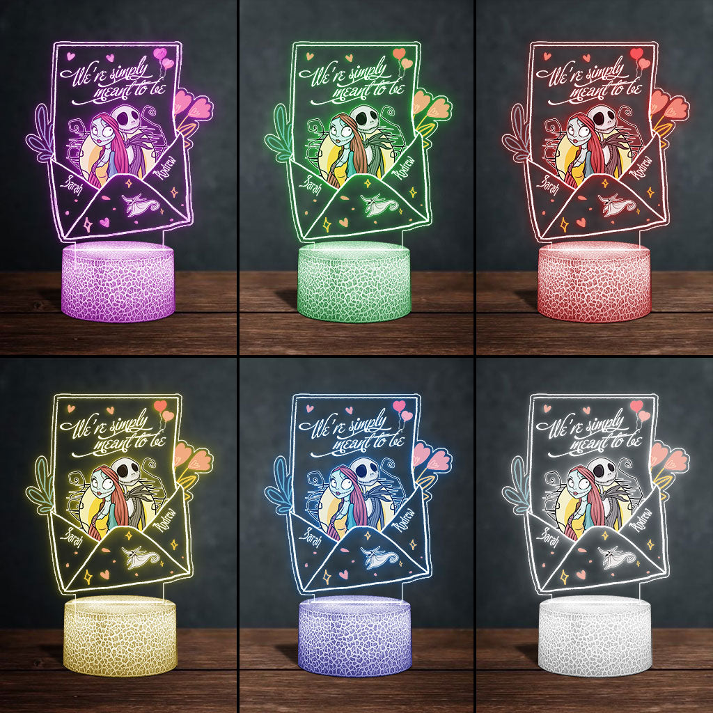 Personalized Nightmare Themed Couple Plaque Light Base Gift