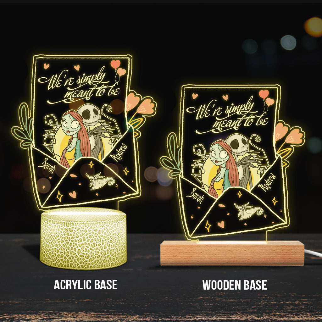 Personalized Nightmare Themed Couple Plaque Light Base Gift