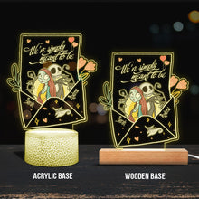 Load image into Gallery viewer, Personalized Nightmare Themed Couple Plaque Light Base Gift
