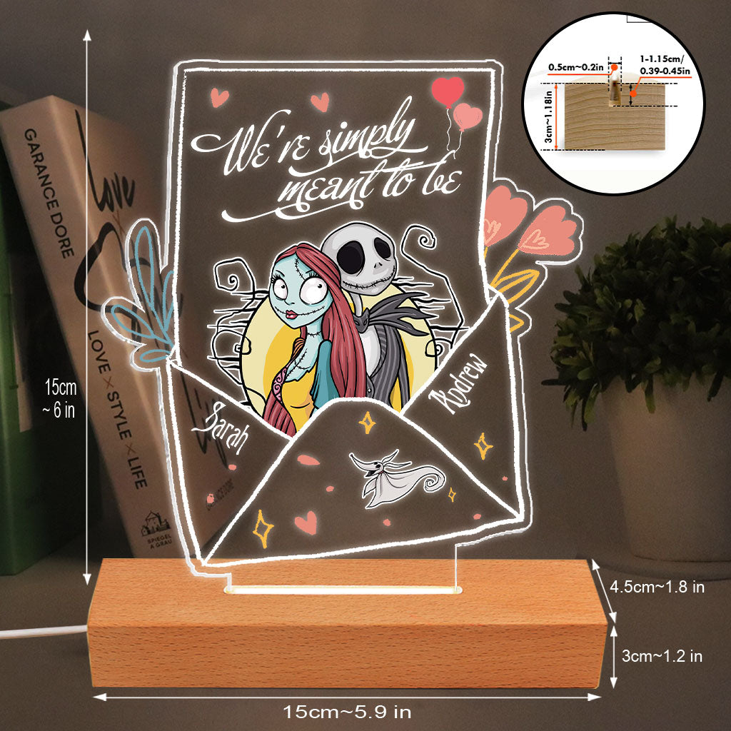 Personalized Nightmare Themed Couple Plaque Light Base Gift