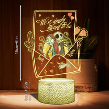 Load image into Gallery viewer, Personalized Nightmare Themed Couple Plaque Light Base Gift
