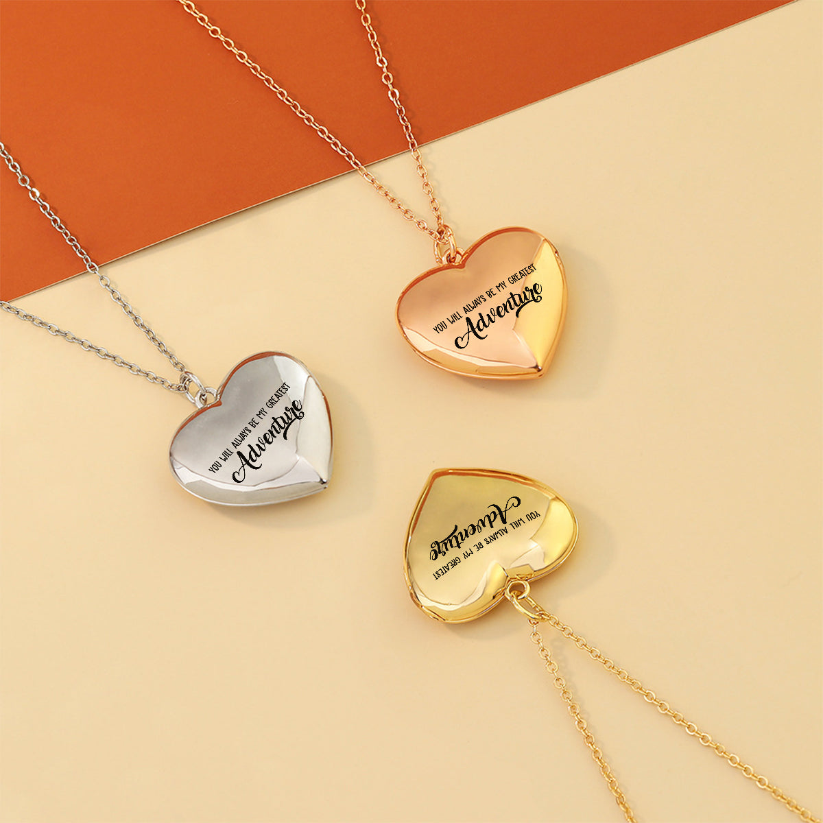 Personalized Heart Locket Pendant Necklace Custom Photo Gift for Mom