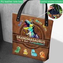 Load image into Gallery viewer, Personalized Grandmasaurus Tote Bag Custom Name Gift for Mom
