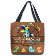 Load image into Gallery viewer, Personalized Grandmasaurus Tote Bag Custom Name Gift for Mom
