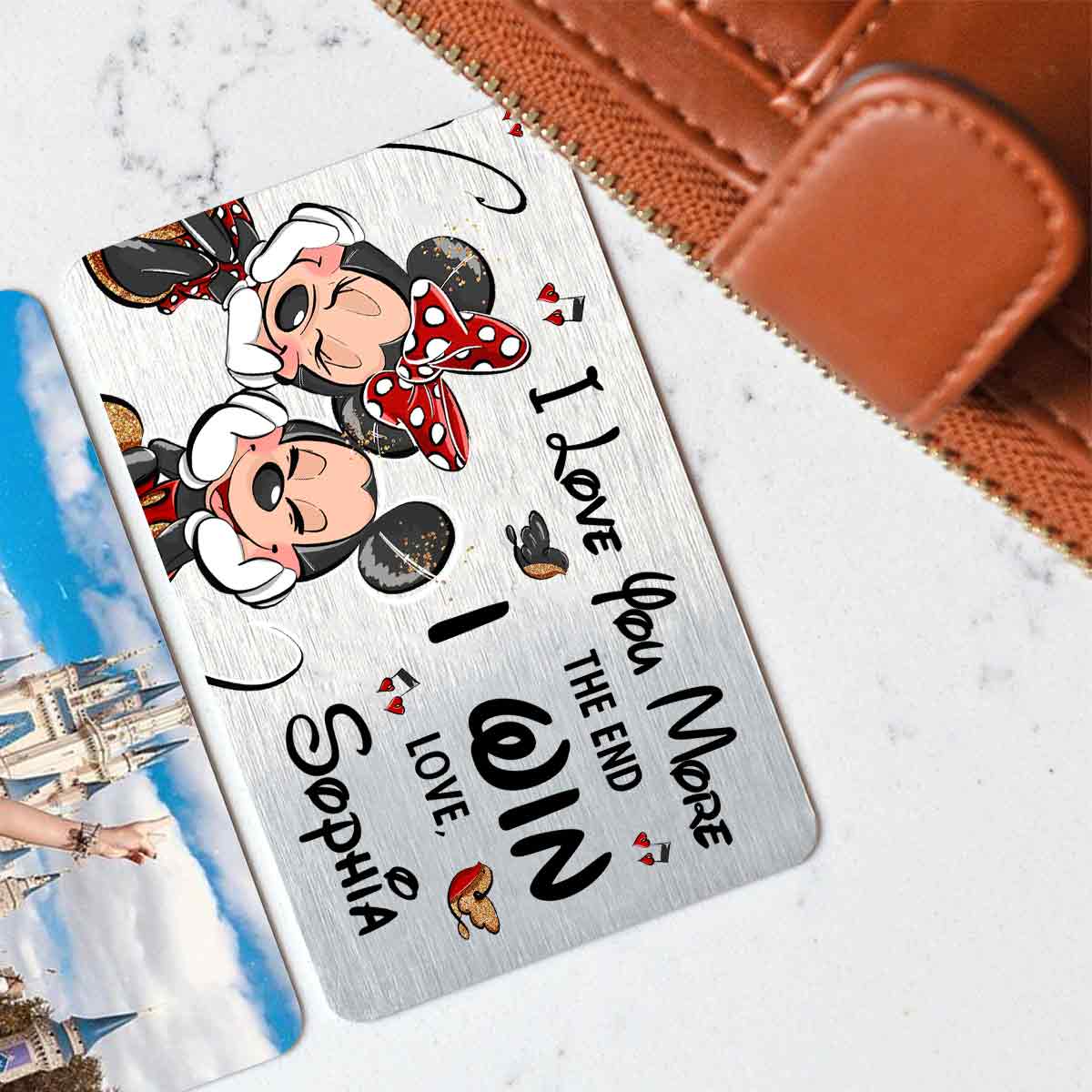 Personalized Metal Wallet Insert Card Custom Message Gift for Partner