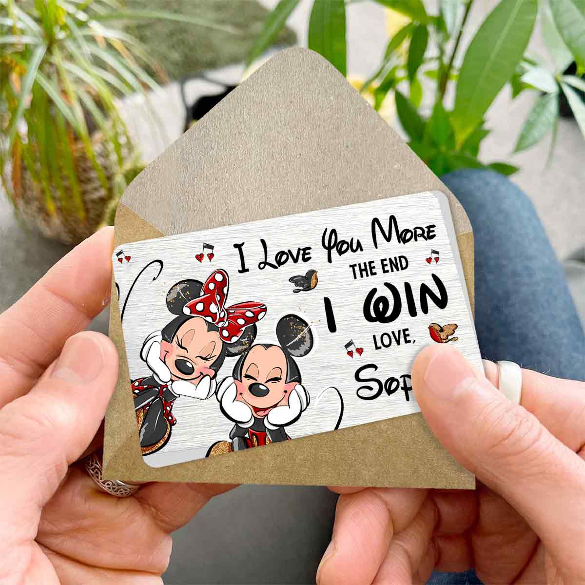 Personalized Metal Wallet Insert Card Custom Message Gift for Partner