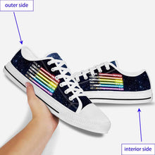 Load image into Gallery viewer, Personalized LGBT Support Low Top Shoes Custom Name Gift
