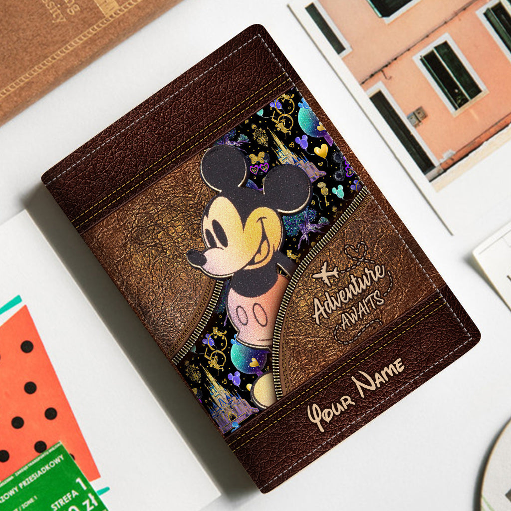 Personalized Magic Mouse Ears Passport Holder Custom Name Gift