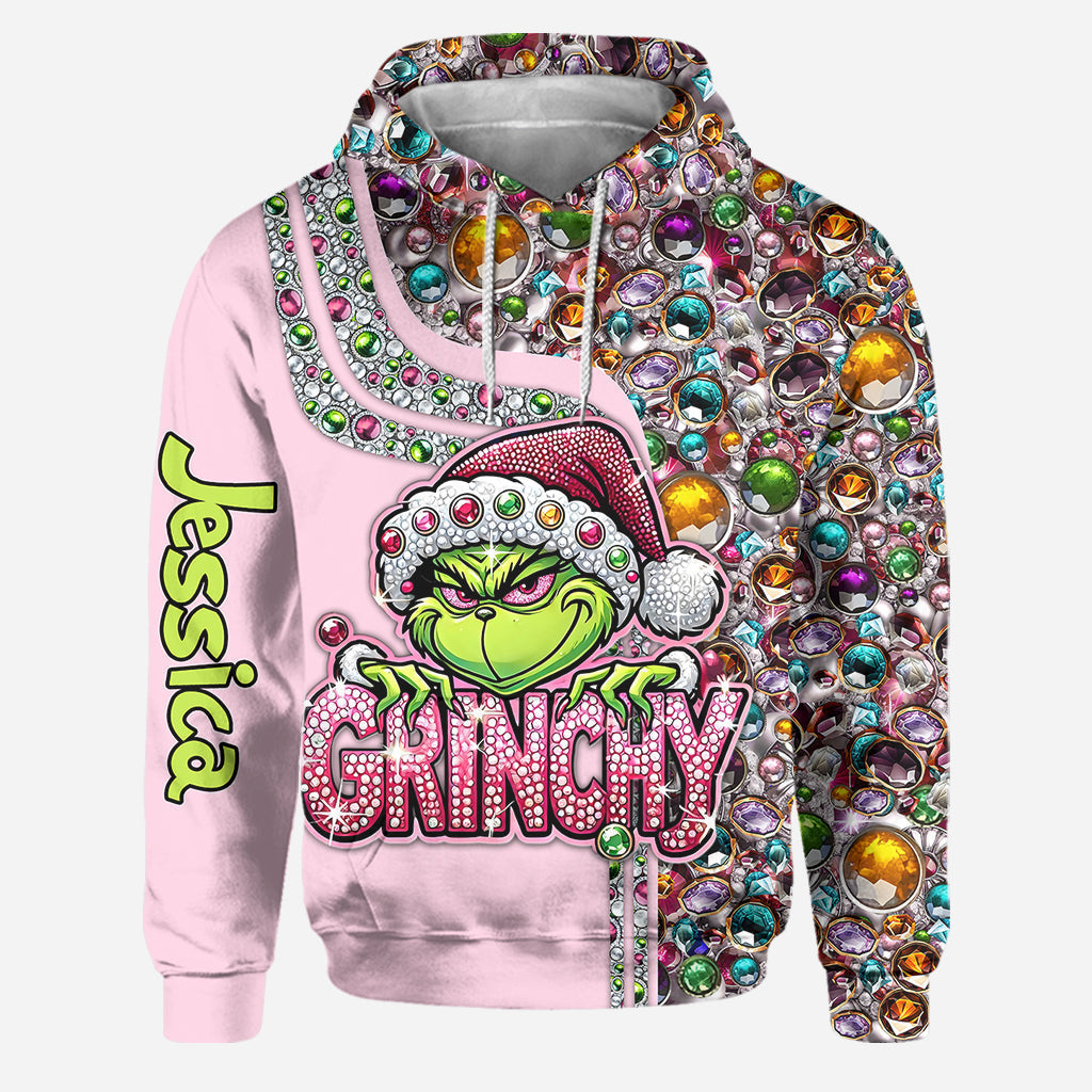 Custom Name Grinch Christmas Hoodie & Leggings Gift Set