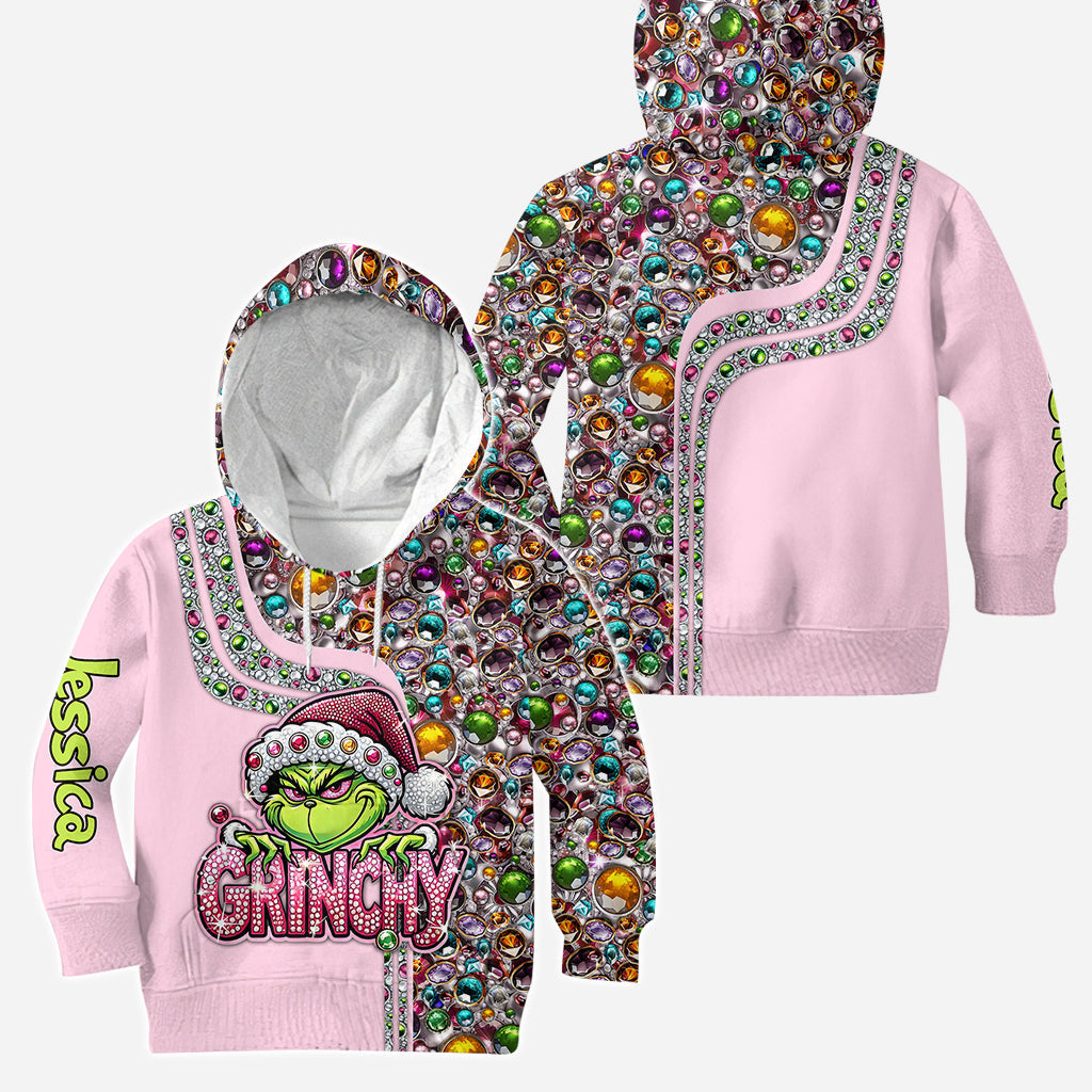 Custom Name Grinch Christmas Hoodie & Leggings Gift Set