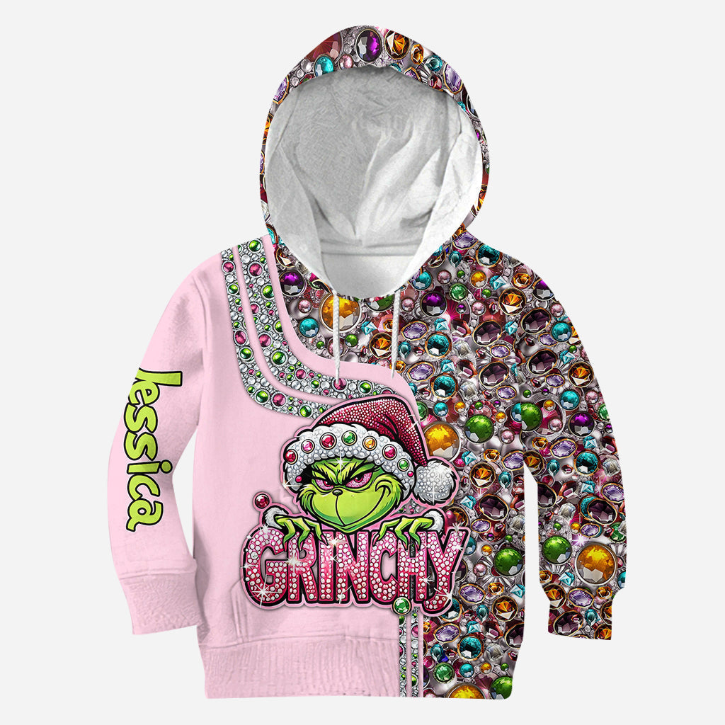 Custom Name Grinch Christmas Hoodie & Leggings Gift Set