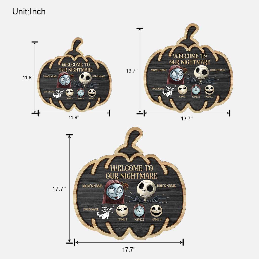 Personalized Halloween Wood Sign Custom Family Names Unique Decor
