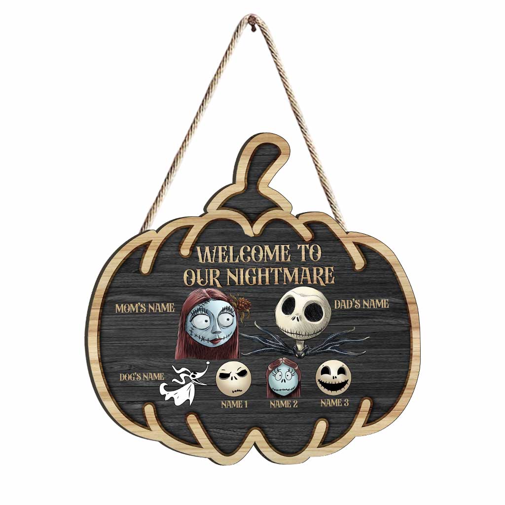 Personalized Halloween Wood Sign Custom Family Names Unique Decor