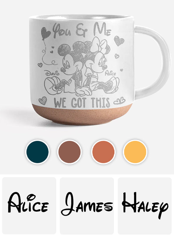 Personalized Engraved Pottery Mug Custom Name Gift for Couples