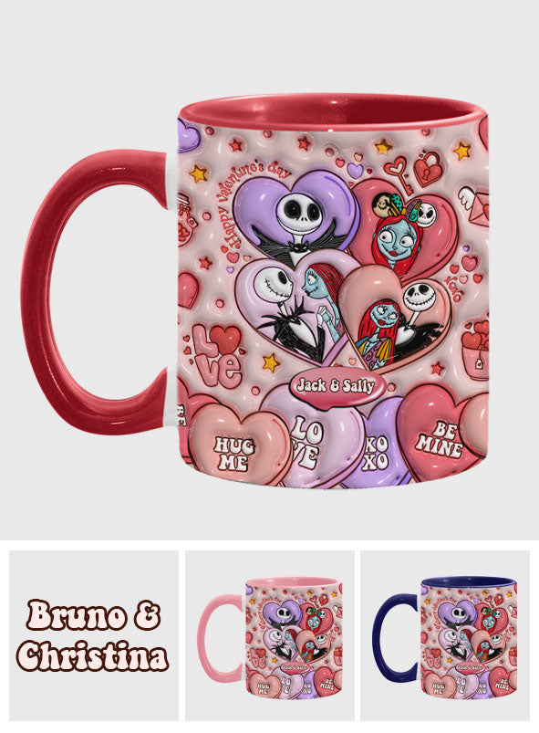 Personalized Valentine's Day Accent Mug Custom Name Gift for Couples