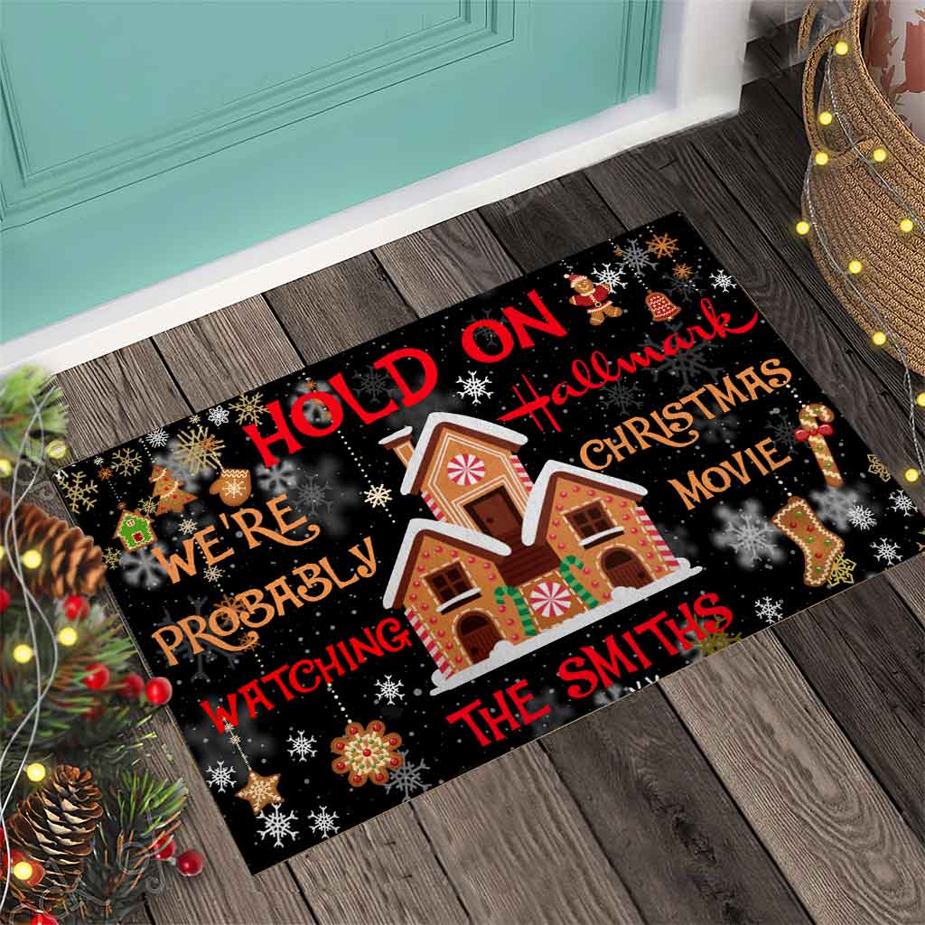 Personalized Christmas Doormat with Family Name - Holiday Decor