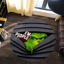 Load image into Gallery viewer, Personalized Christmas Round Rug with Grinch Design for Holiday Decor
