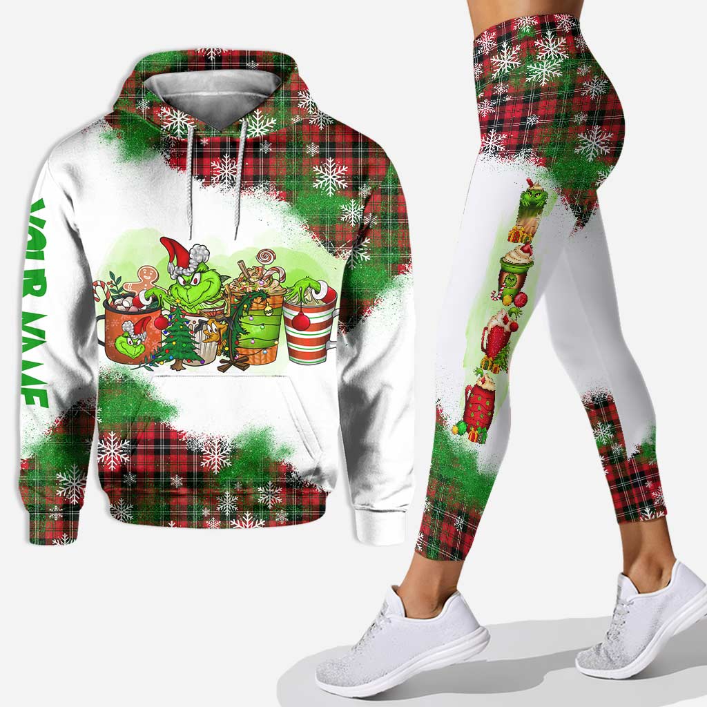 Personalized Christmas Hoodie and Leggings Set Custom Name Holiday Gift