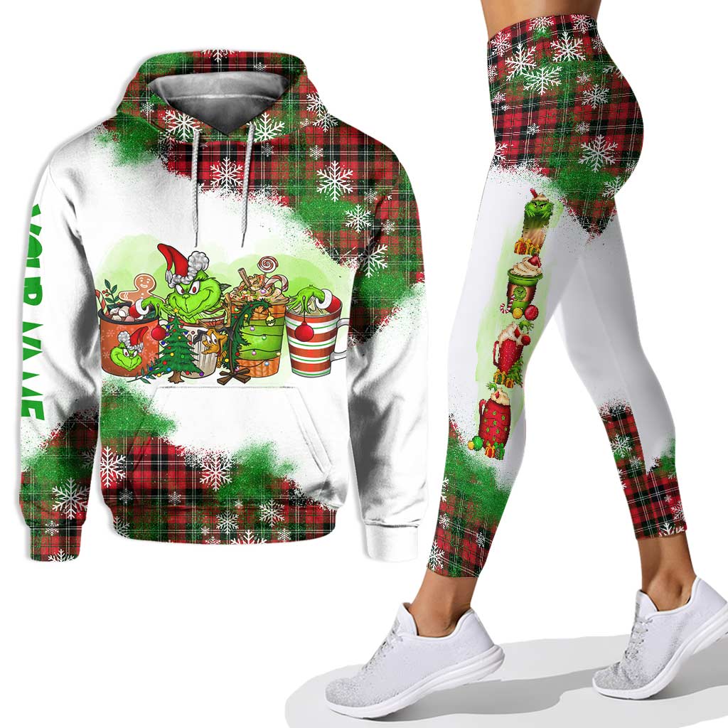 Personalized Christmas Hoodie and Leggings Set Custom Name Holiday Gift