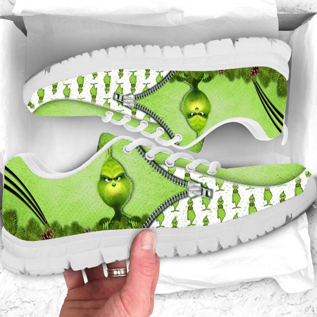Personalized Grinch Christmas Sneakers Custom Name Gift