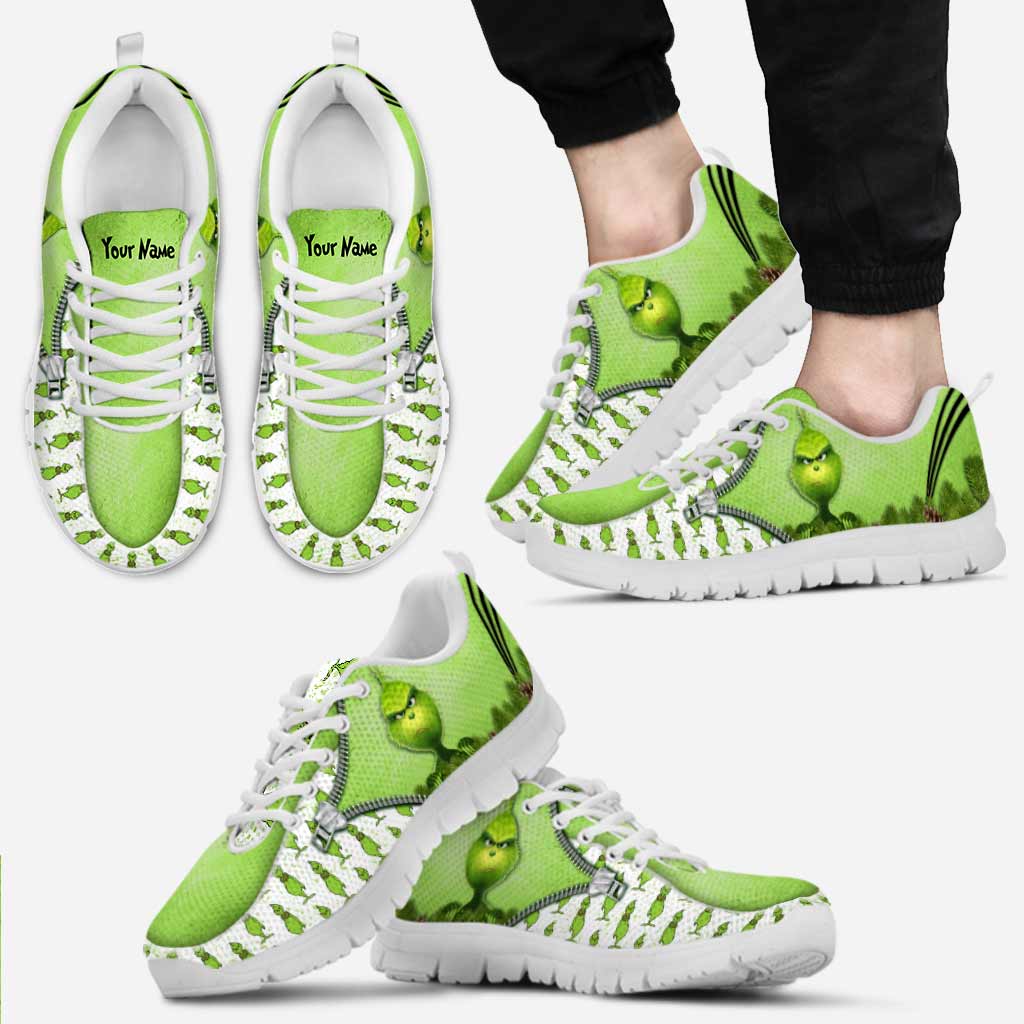 Personalized Grinch Christmas Sneakers Custom Name Gift