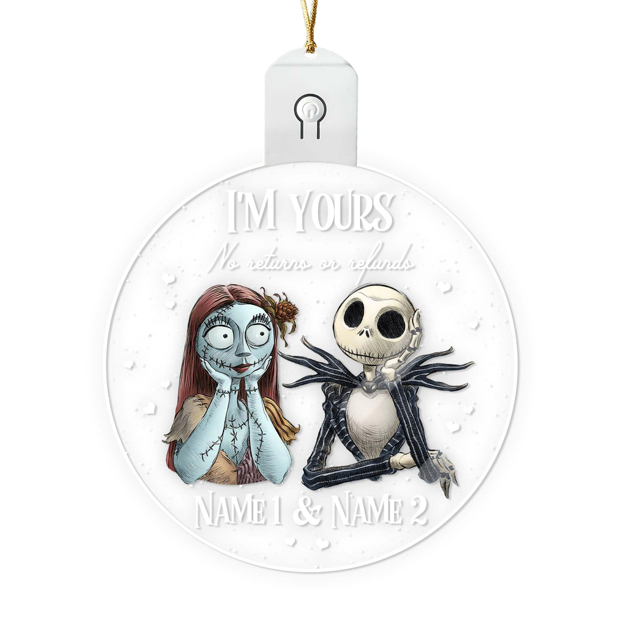 Personalized LED Acrylic Ornament Christmas Gift for Couples