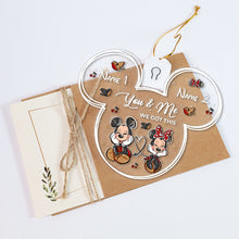 Load image into Gallery viewer, Personalized Christmas LED Acrylic Mouse Ornament for Couples
