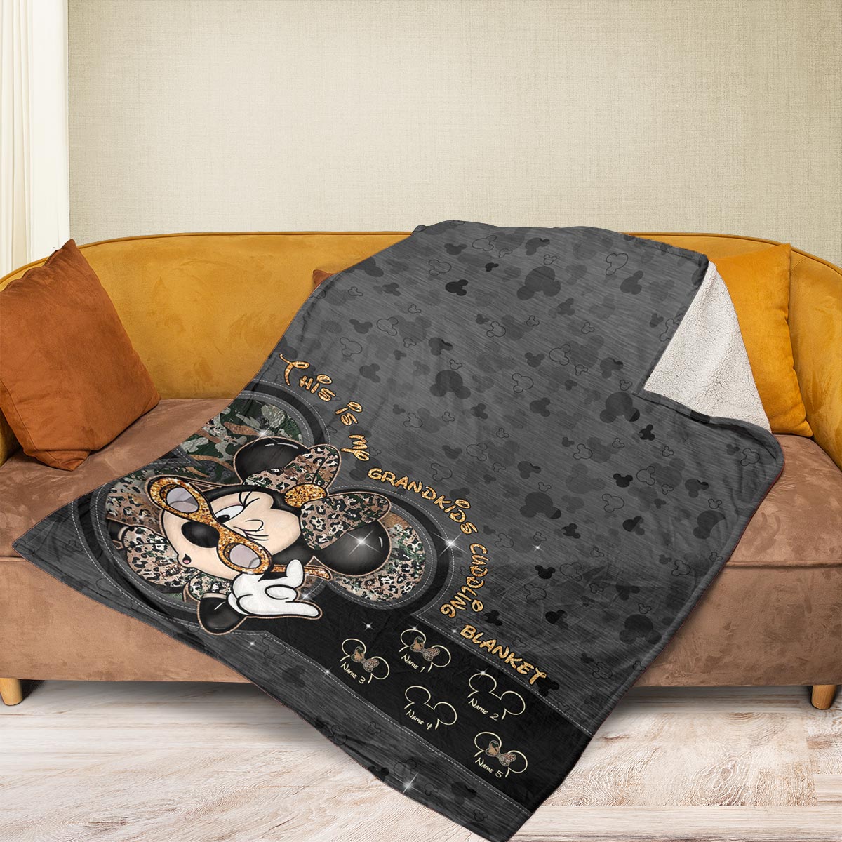 Personalized Cuddling Blanket for Grandma with Grandkids Names