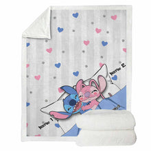Load image into Gallery viewer, Personalized Couple Ohana Blanket Custom Names Gift for Anniversary
