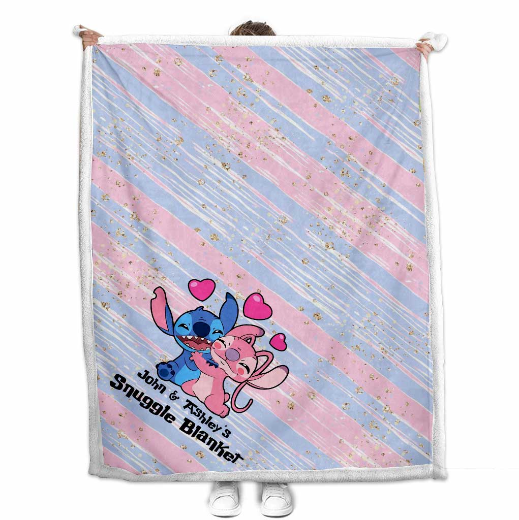 Personalized Ohana Snuggle Blanket Custom Name Gift for Couples