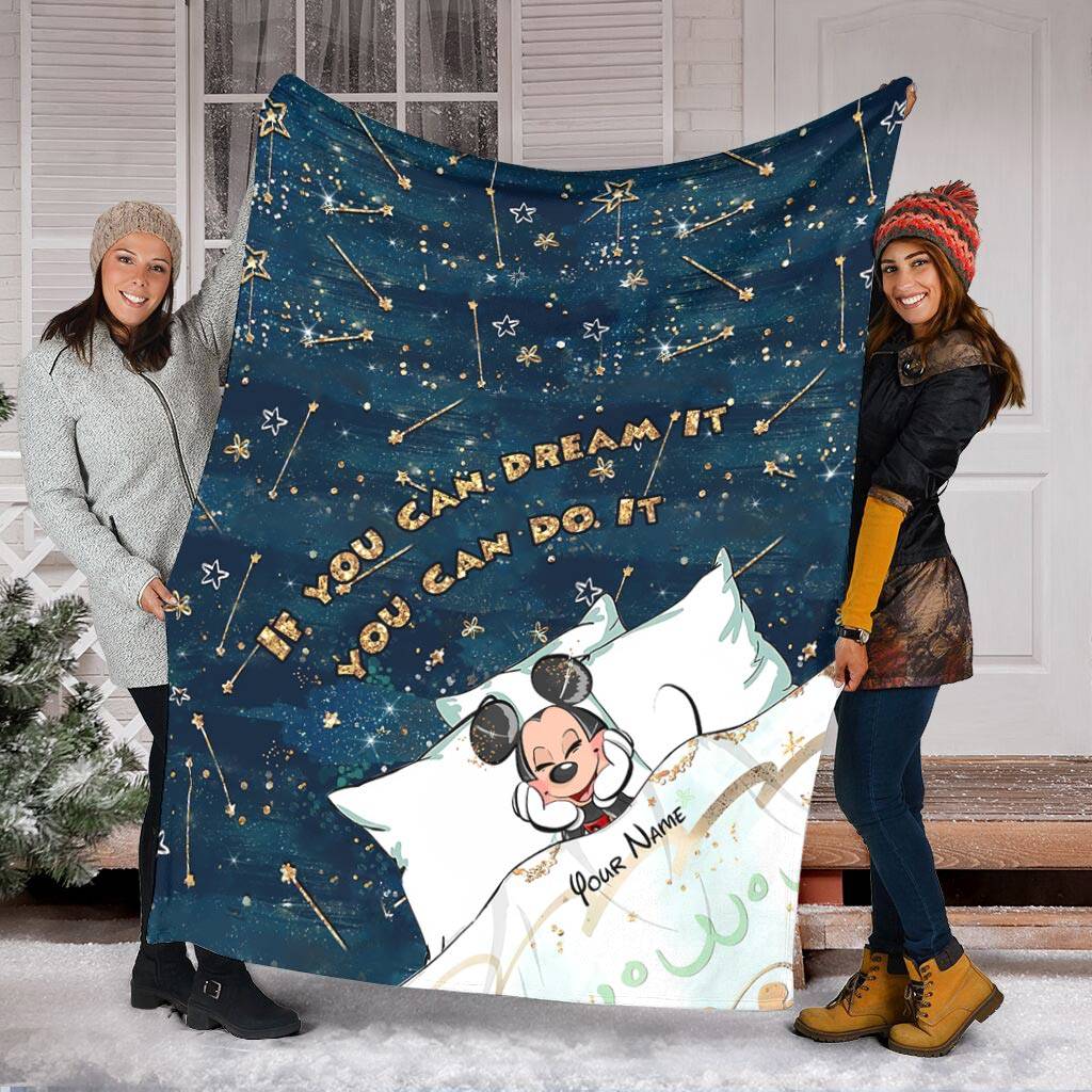 Personalized Mouse Blanket Custom Name Cozy Gift for Kids