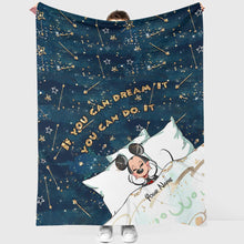 Load image into Gallery viewer, Personalized Mouse Blanket Custom Name Cozy Gift for Kids
