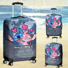 Load image into Gallery viewer, Personalized Luggage Cover for Couples Travel Gift Idea
