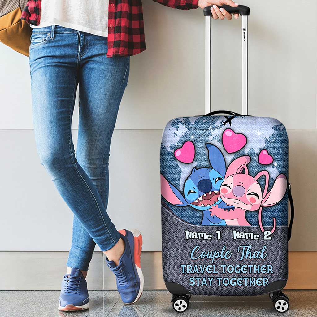 Personalized Luggage Cover for Couples Travel Gift Idea