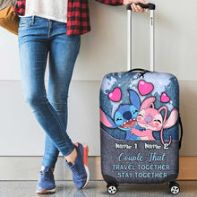 Load image into Gallery viewer, Personalized Luggage Cover for Couples Travel Gift Idea
