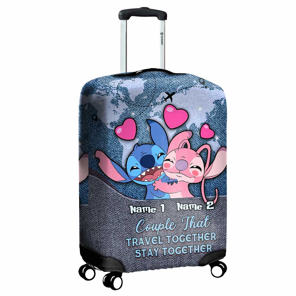 Personalized Luggage Cover for Couples Travel Gift Idea